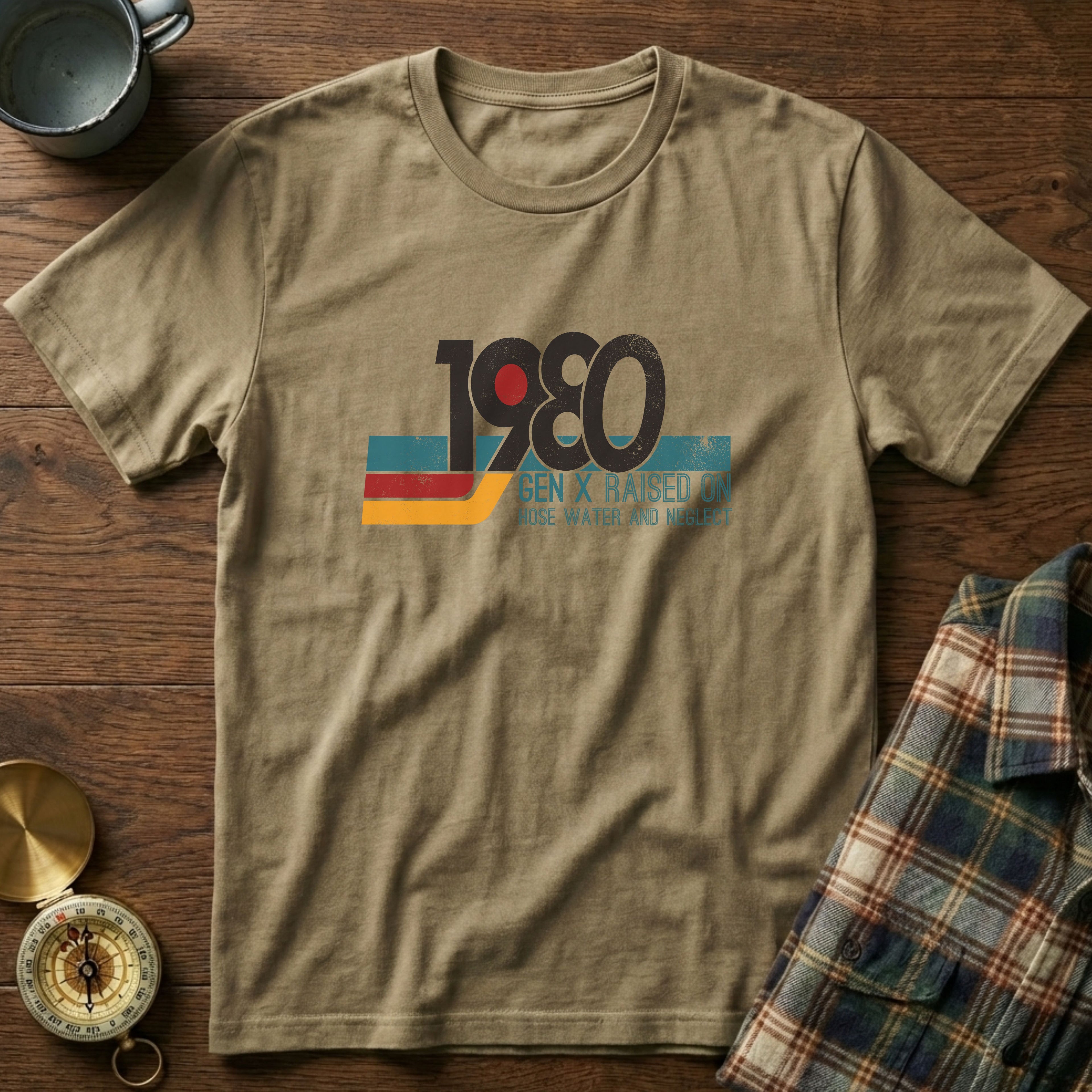 1980 Gen X Raised on Hose Water T-Shirt in Khaki