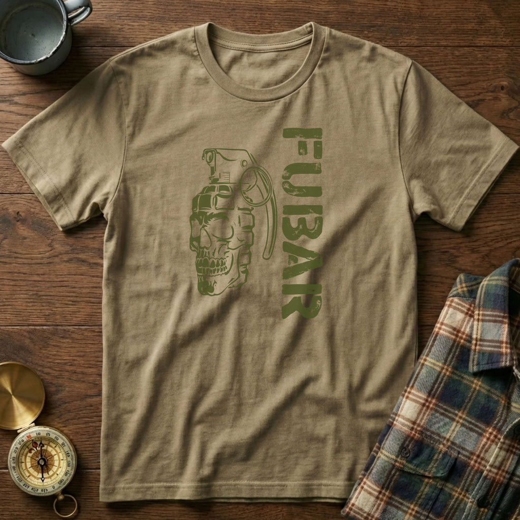 FUBAR Skull Grenade T-Shirt in Khaki