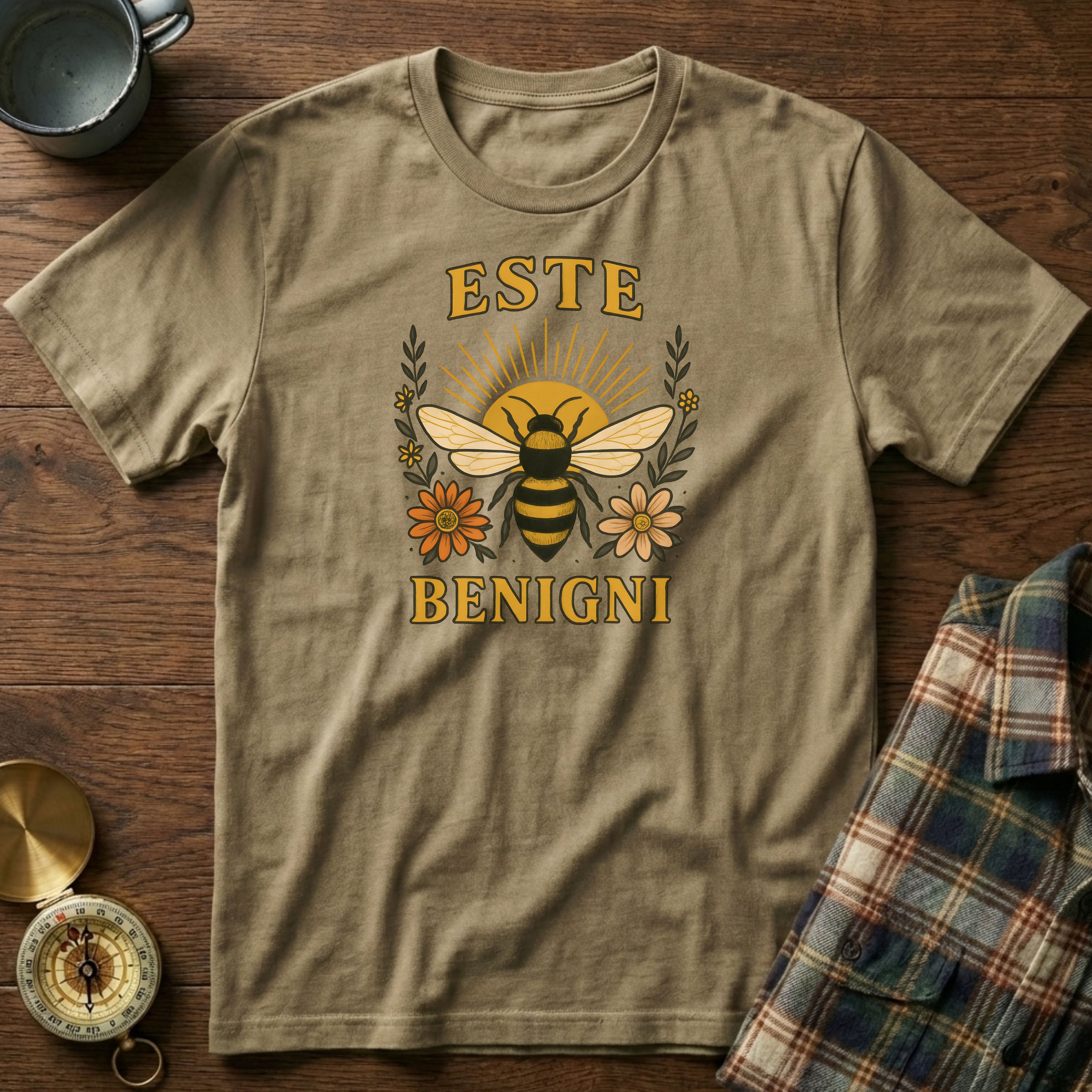 ESTE BENIGNI (Be Kind) T-Shirt in Khaki
