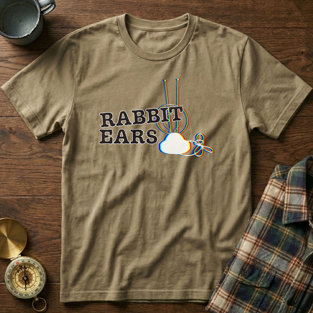 RABBIT EARS Glitch EDM T-Shirt in Khaki