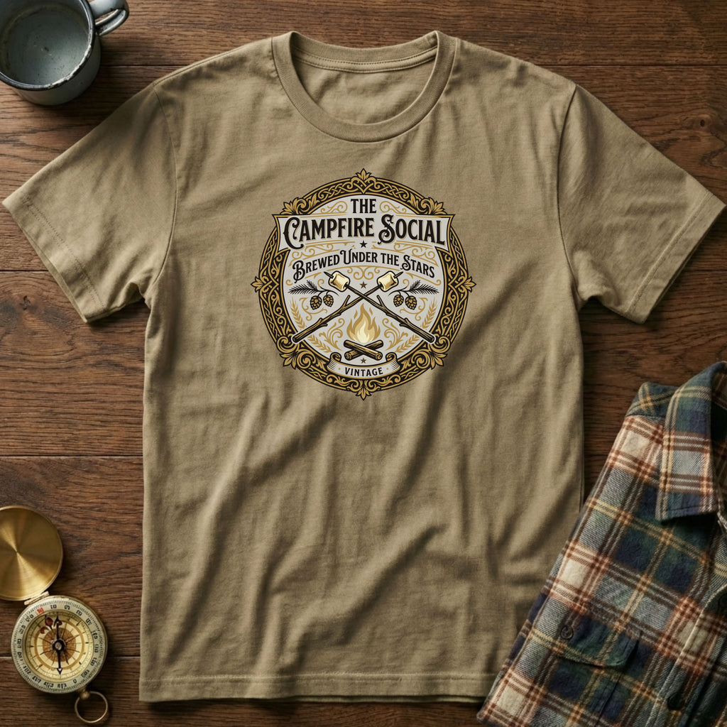 The Campfire Social T-Shirt in Khaki