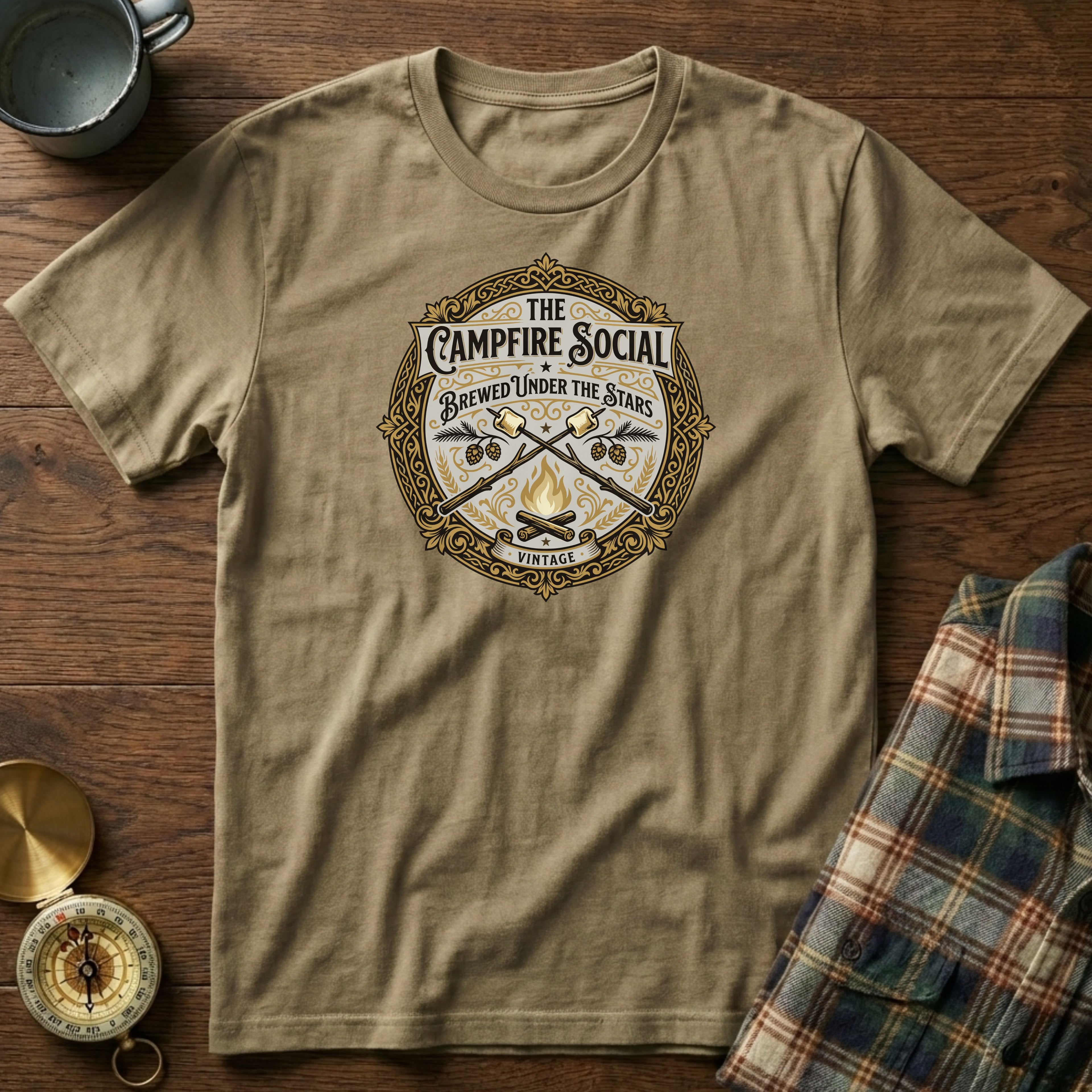 The Campfire Social T-Shirt in Khaki