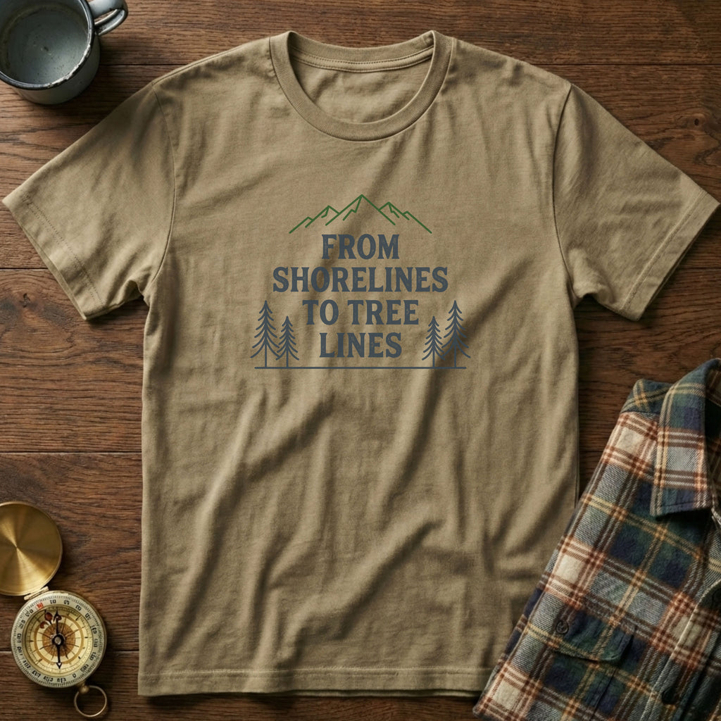 From Shorelines To Tree Lines T-Shirt in Khaki