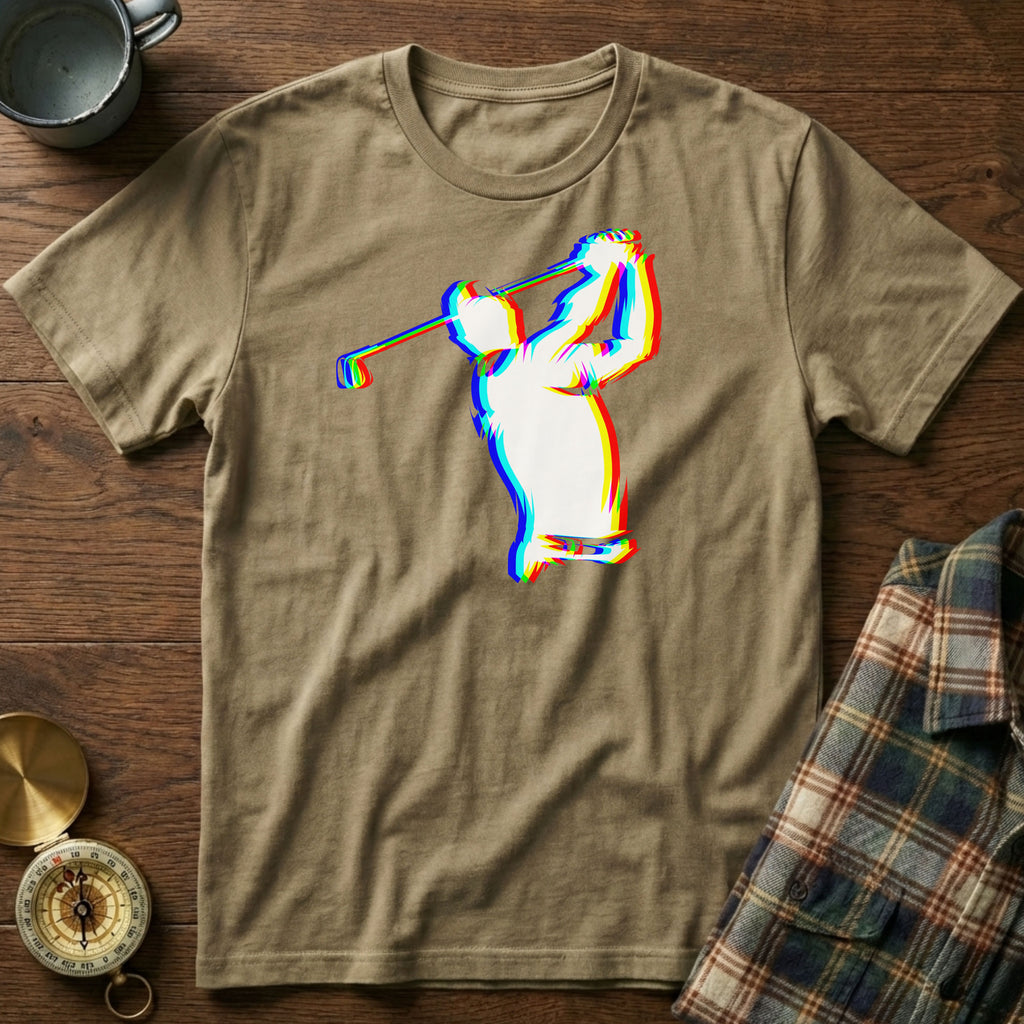 EDM Glitch Golf T-Shirt in Khaki