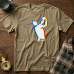EDM Glitch Golf T-Shirt in Khaki