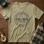 Coastal Local Still Here Wind Cold Worth It T-Shirt in Khaki