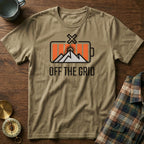 Off The Grid Retro Battery T-Shirt in Khaki