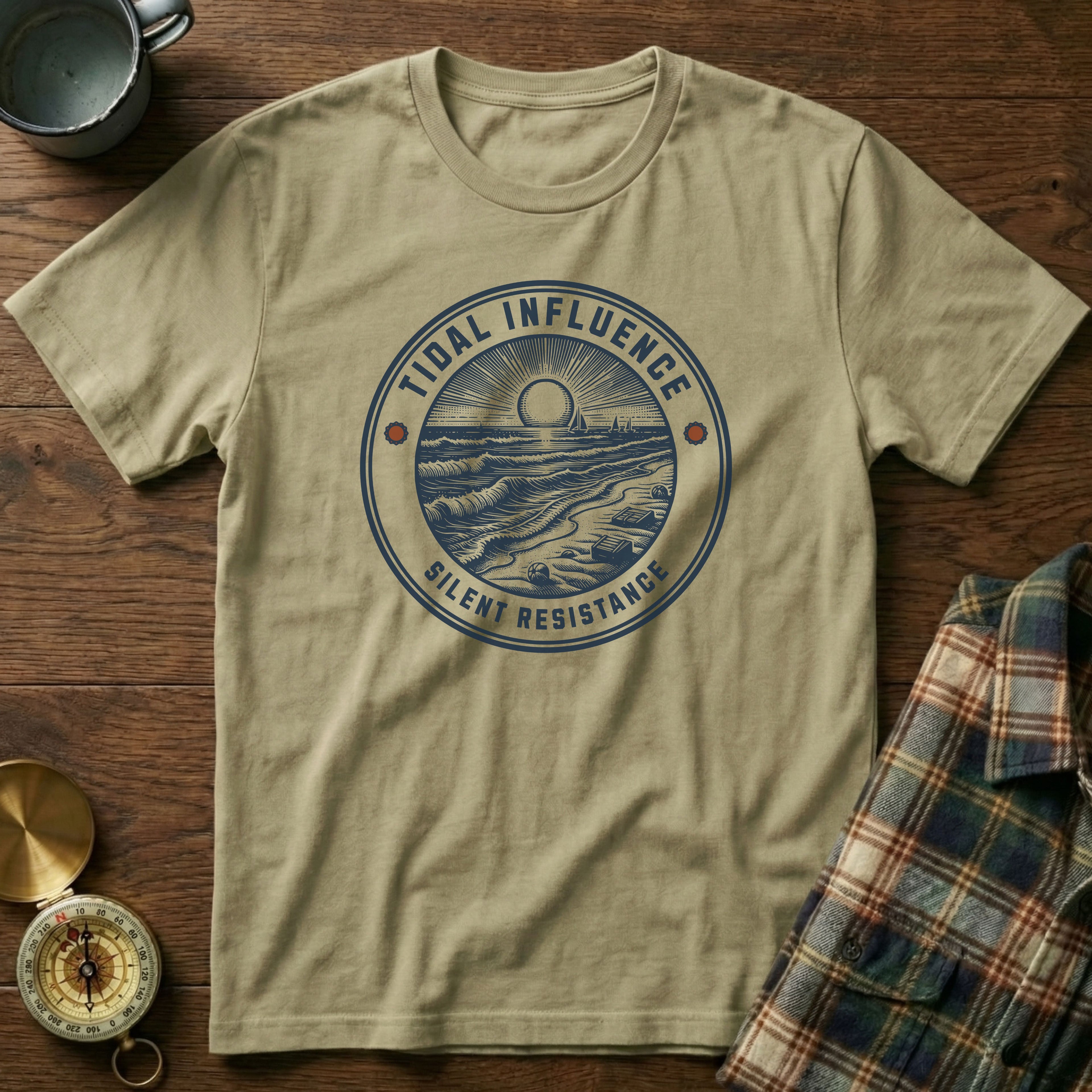 Tidal Influence Silent Resistance T-Shirt in Khaki