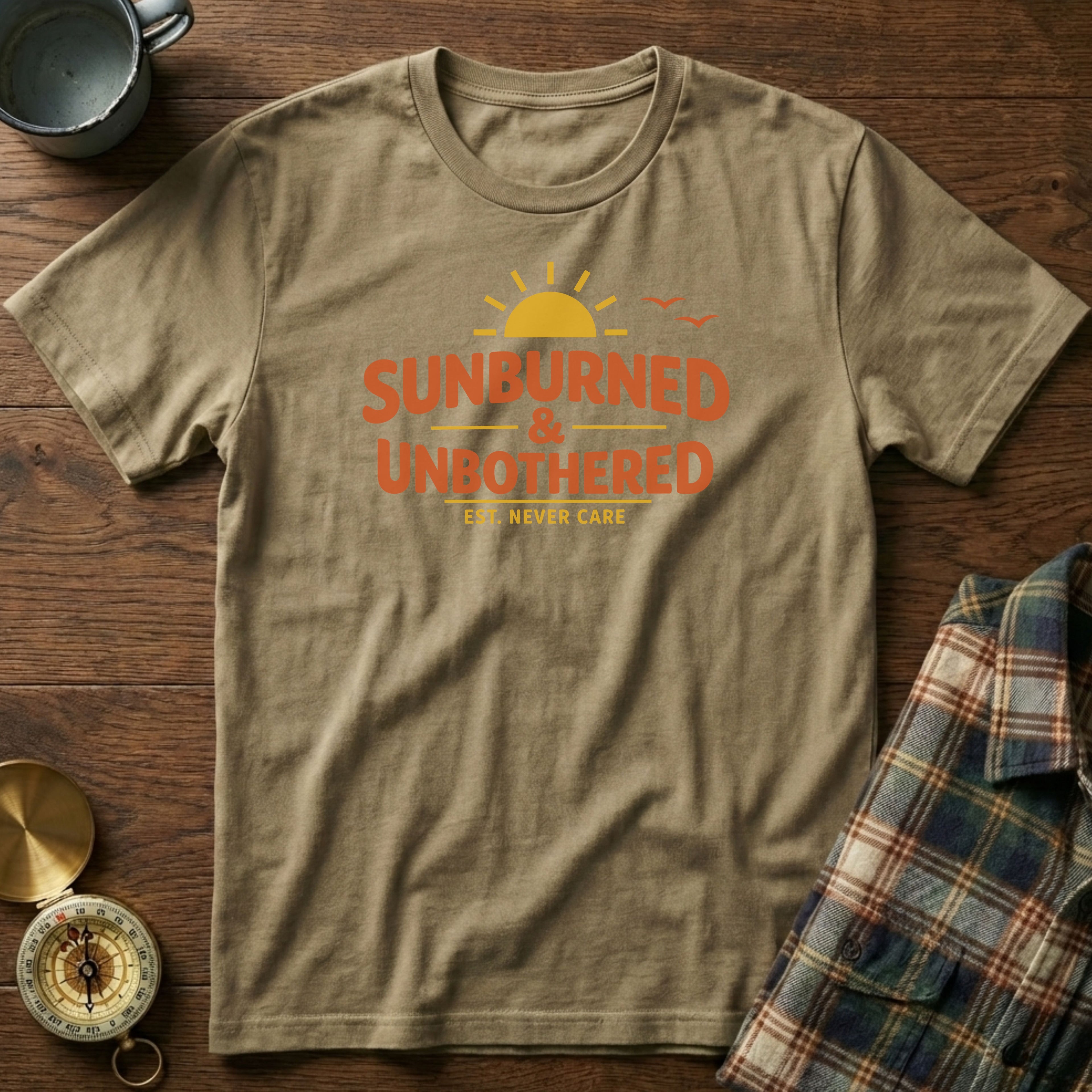 Sunburned & Unbothered Graphic T-Shirt in Khaki