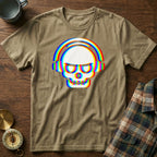 Rave DJ Skull T-Shirt in Khaki
