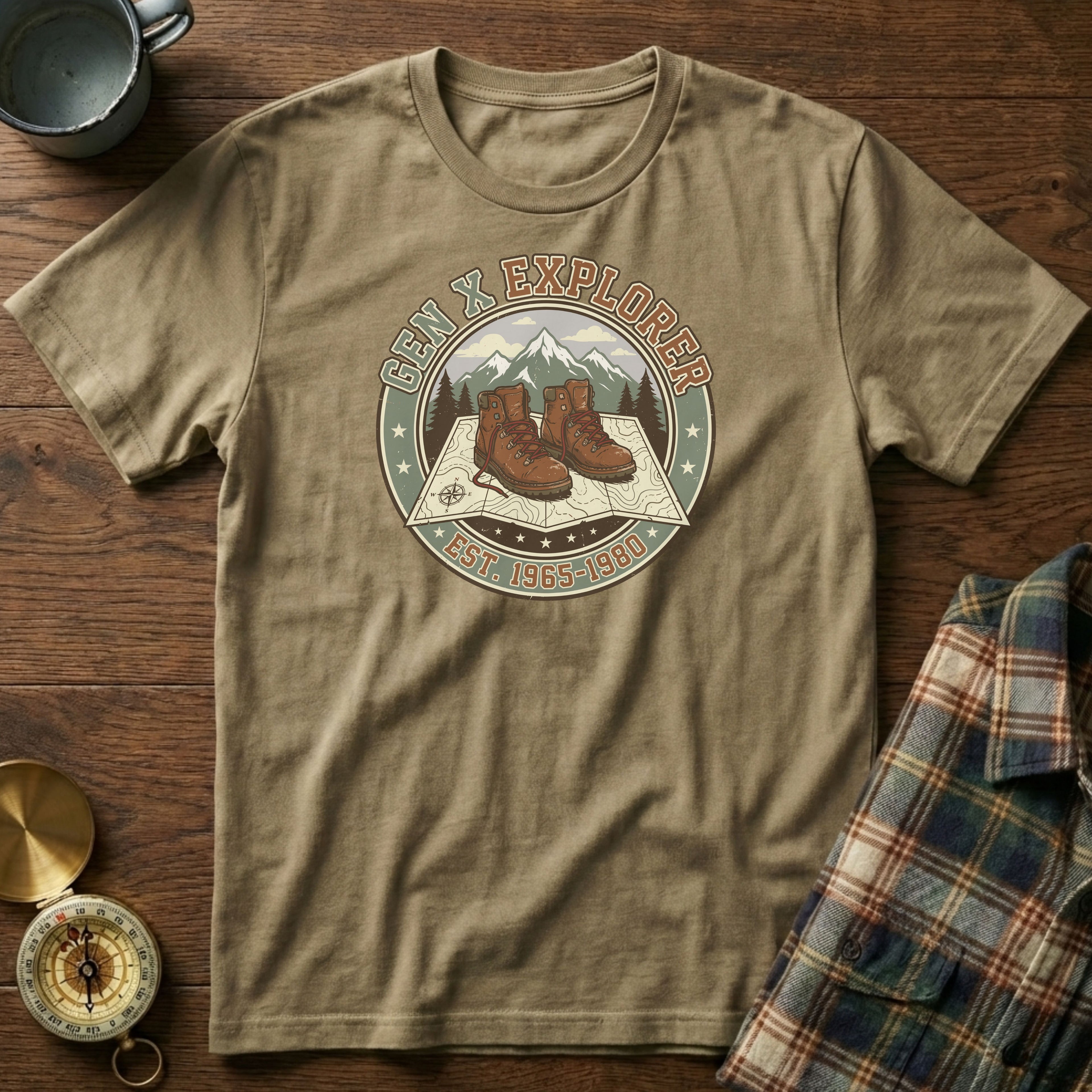 GEN X Explorer Hiking T-Shirt in Khaki