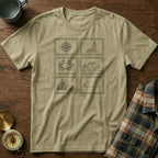 Coastal Wanderer Stamp Collection T-shirt in Khaki