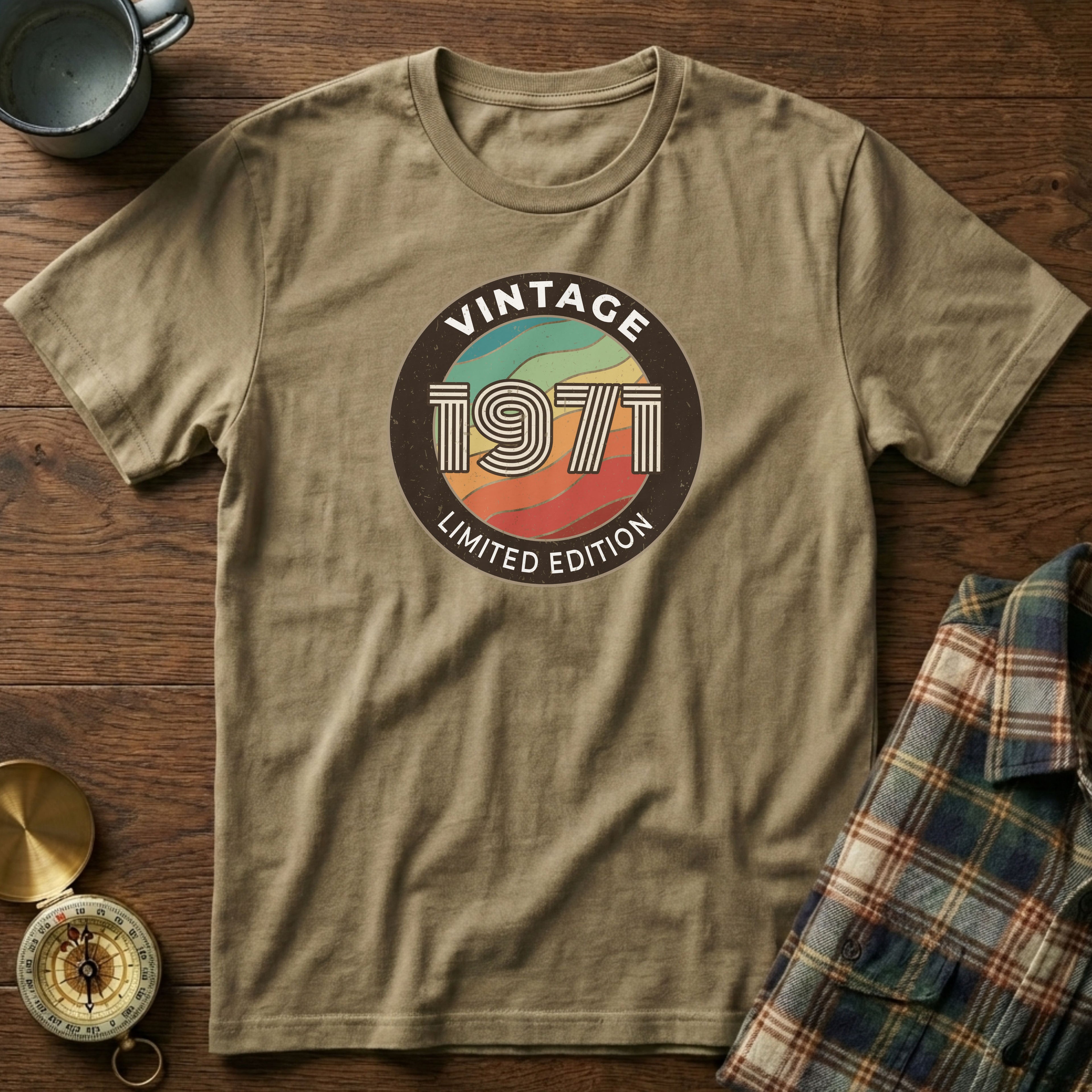 Vintage 1971 Limited Edition T-Shirt in Khaki