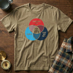 Dystopian Novels Venn Diagram T-Shirt in Khaki