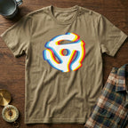 45 Vinyl Adapter Glitch T-Shirt in Khaki
