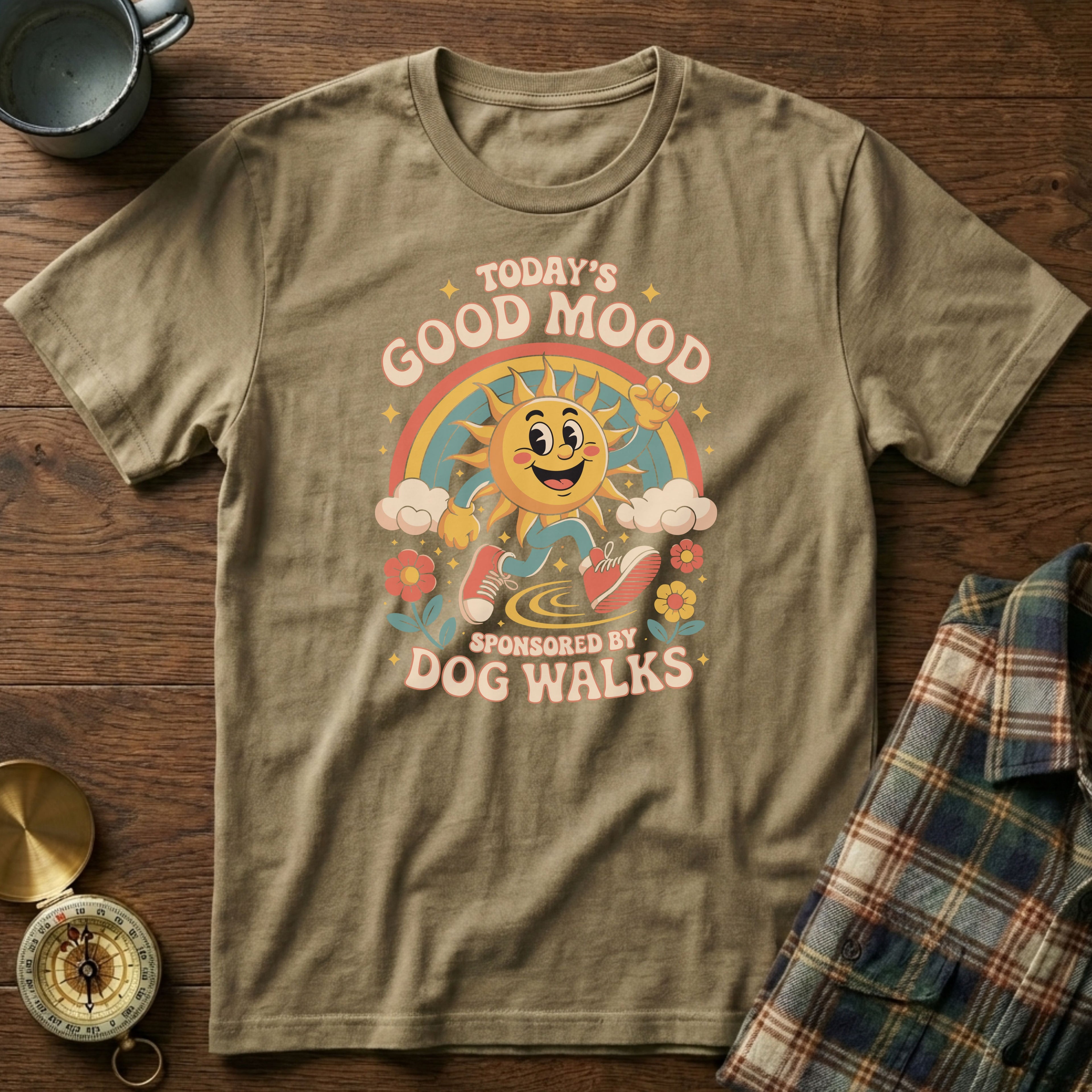 Today's Good Mood Sponsored by Dog Walks T-Shirt in Khaki