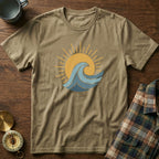 Sun Surf and Waves Graphic T-Shirt in Khaki