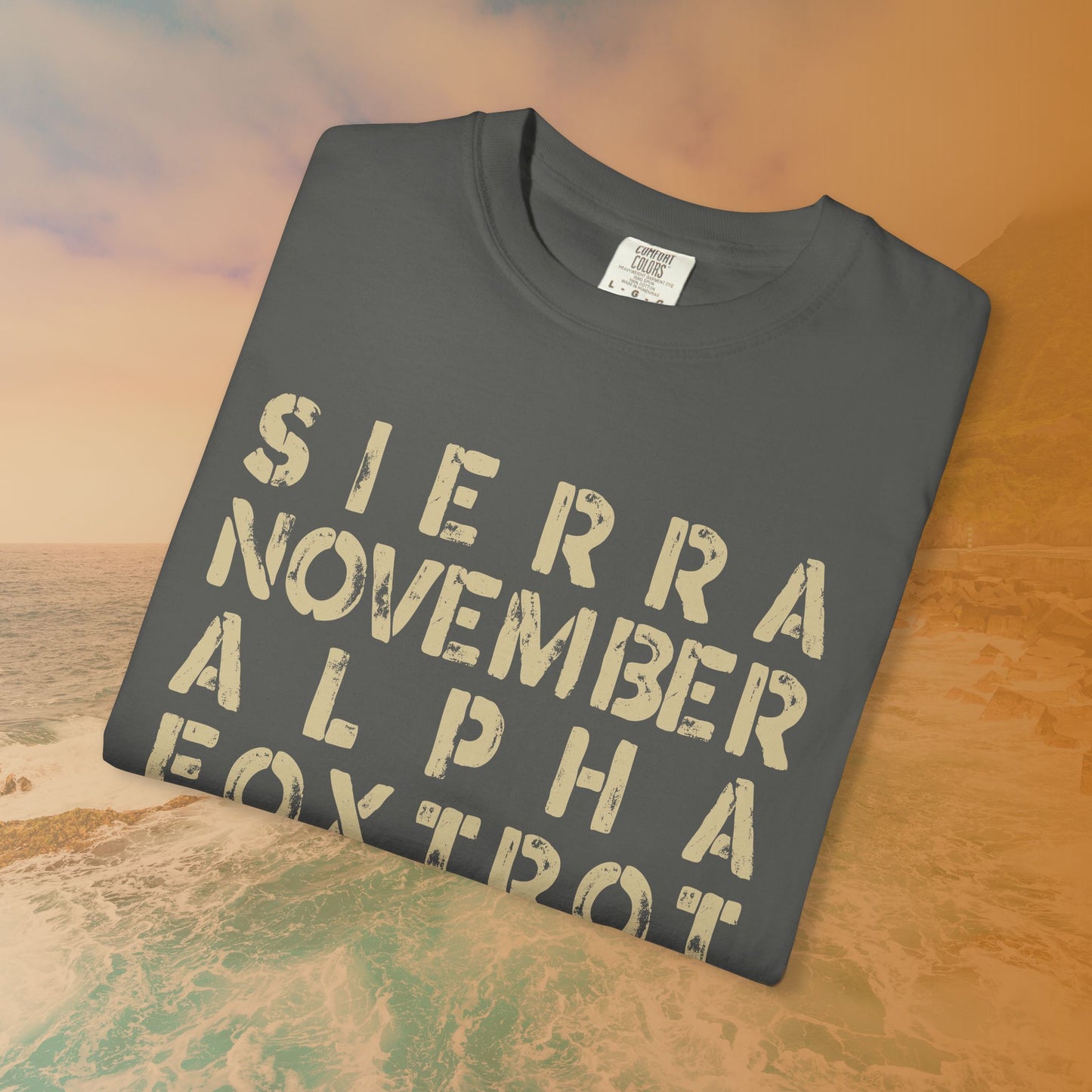 NATO Phonetic SNAFU Shirt | Funny Veteran Gift | Distressed Stencil Text