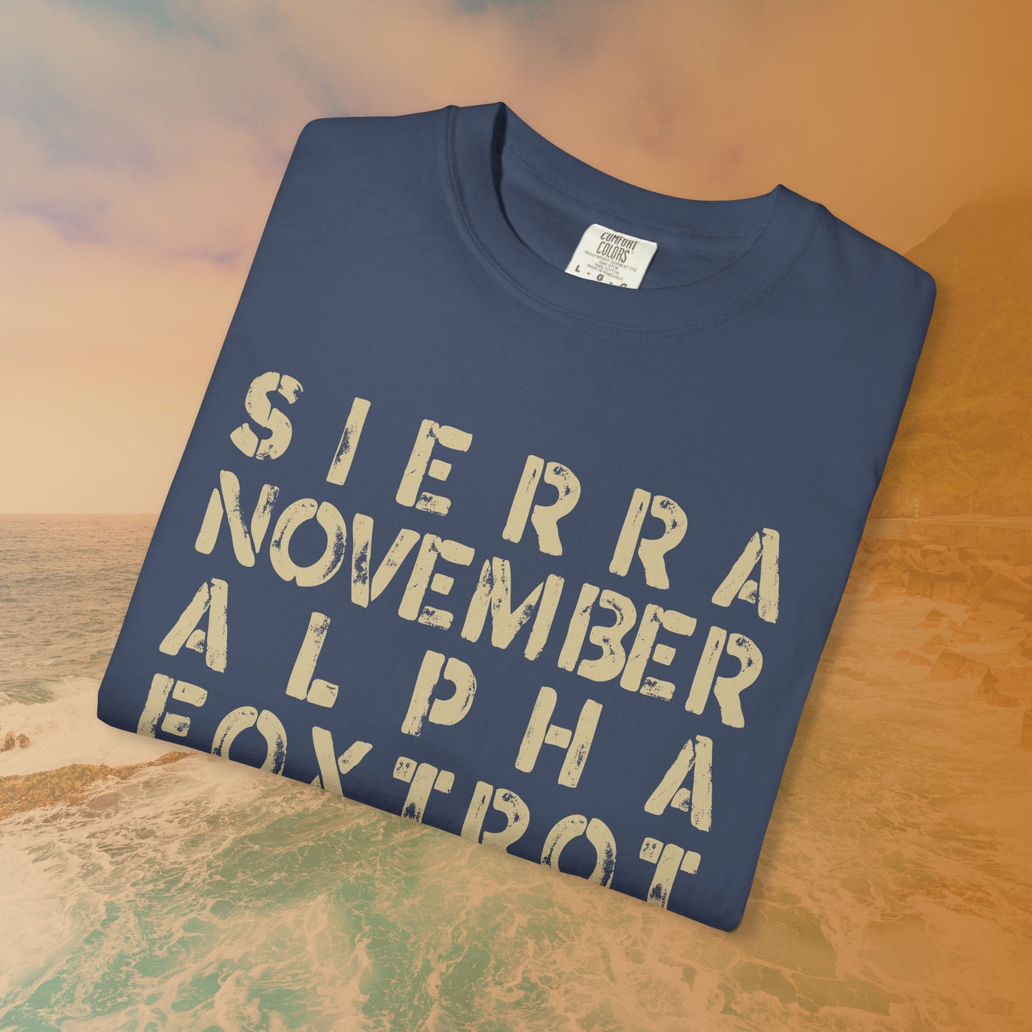 NATO Phonetic SNAFU Shirt | Funny Veteran Gift | Distressed Stencil Text