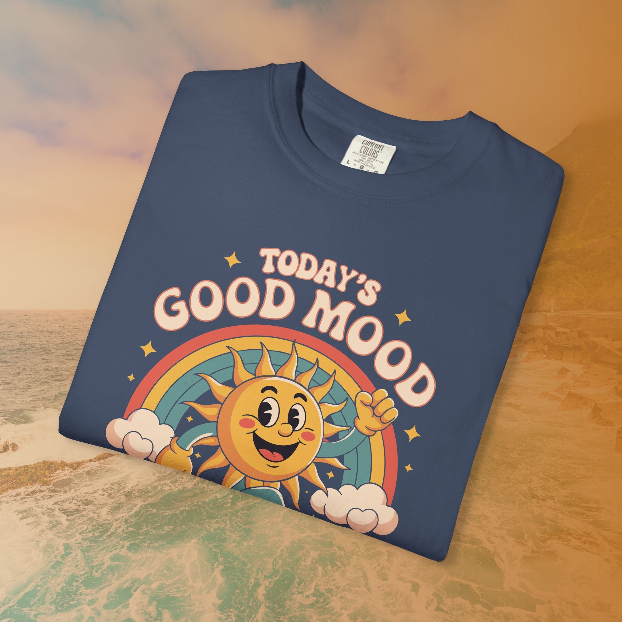 Today's Good Mood Sponsored by Dog Walks Groovy Retro T-Shirt | Dog Mom Dog Dad Gift Shirt