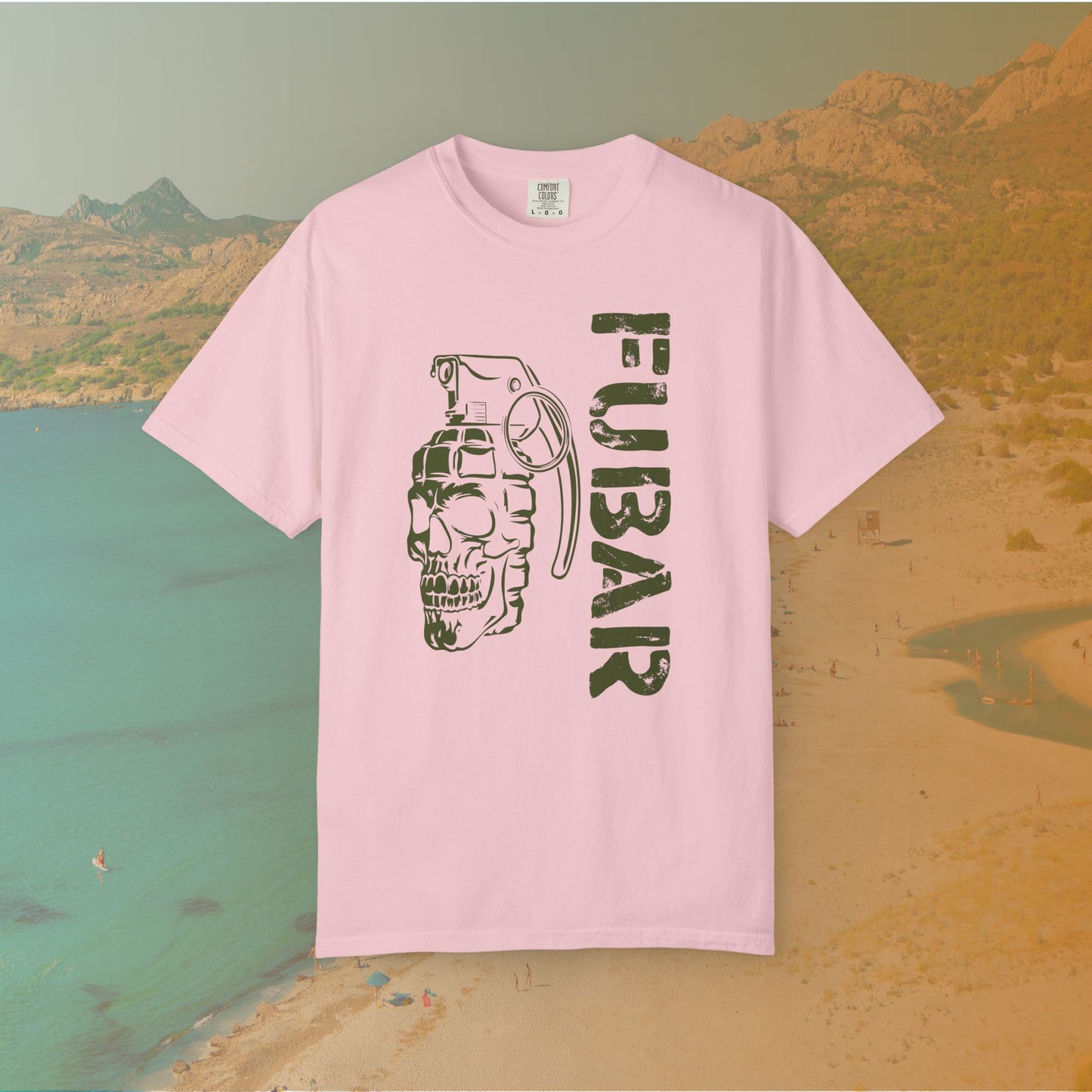 FUBAR Skull Grenade T-Shirt | Military Slang Veteran Gift | Grunge Dark Aesthetic Apparel