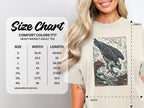Comfort Colors 1717 heavyweight adult tee size chart with measurements in inches.