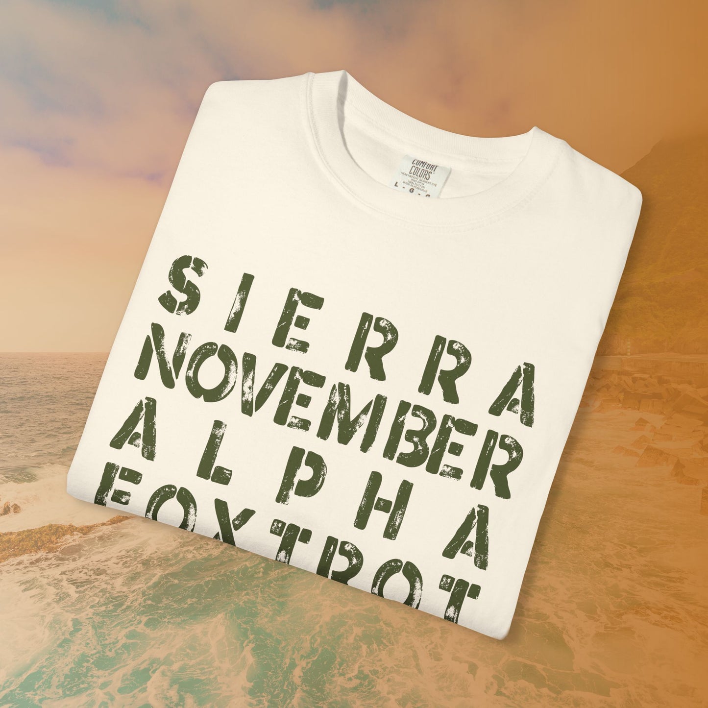 NATO Phonetic SNAFU Shirt | Funny Veteran Gift | Distressed Stencil Text