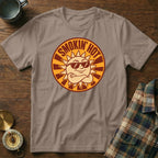 T-shirt with cartoon sun graphic and "SMOKIN' HOT" text.
