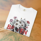 Broken Heart Skull Floral Goth T-Shirt