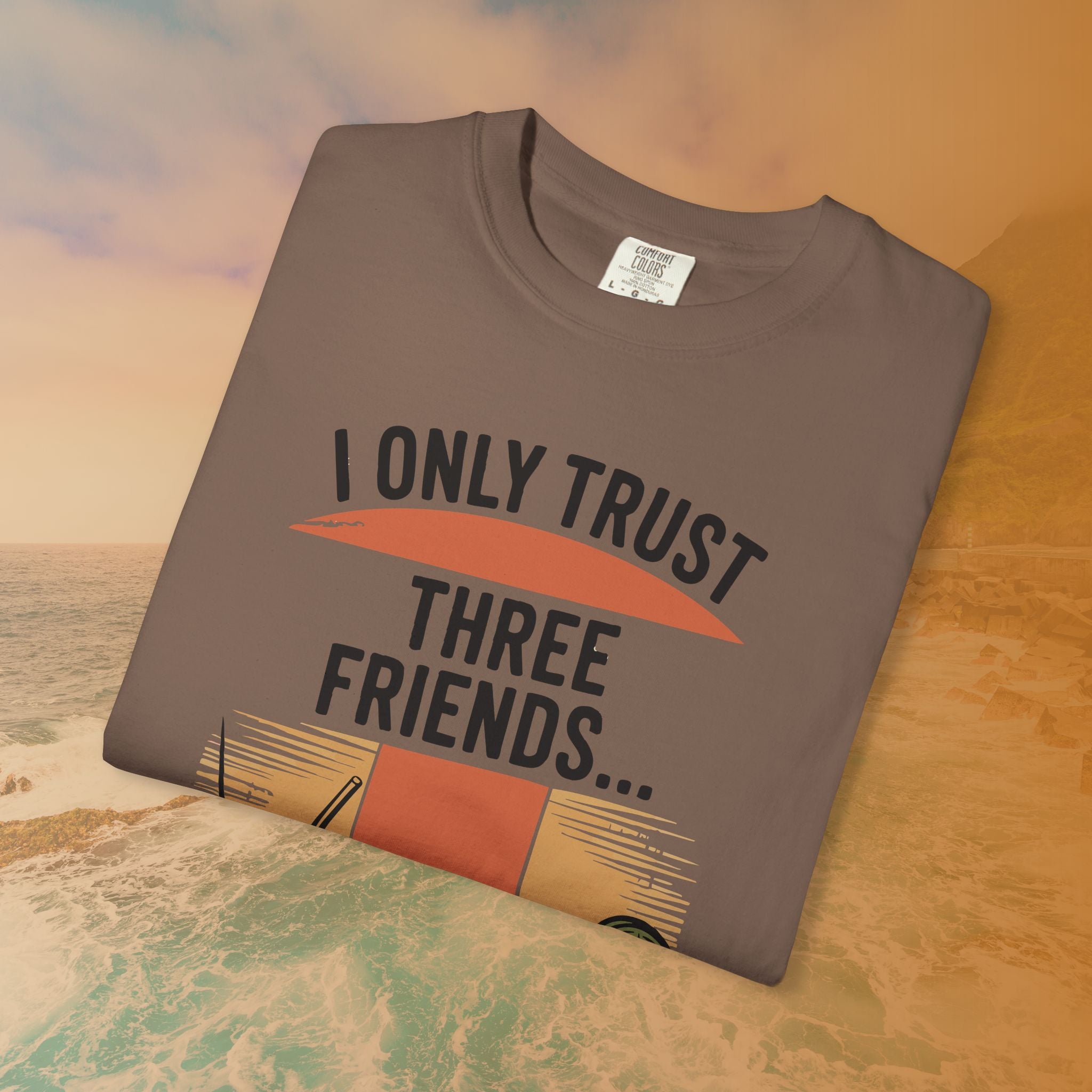 I Only Trust Three Friends: Jack, Jim, Jose Funny Drinking T-Shirt | Retro Bar Humor Tee