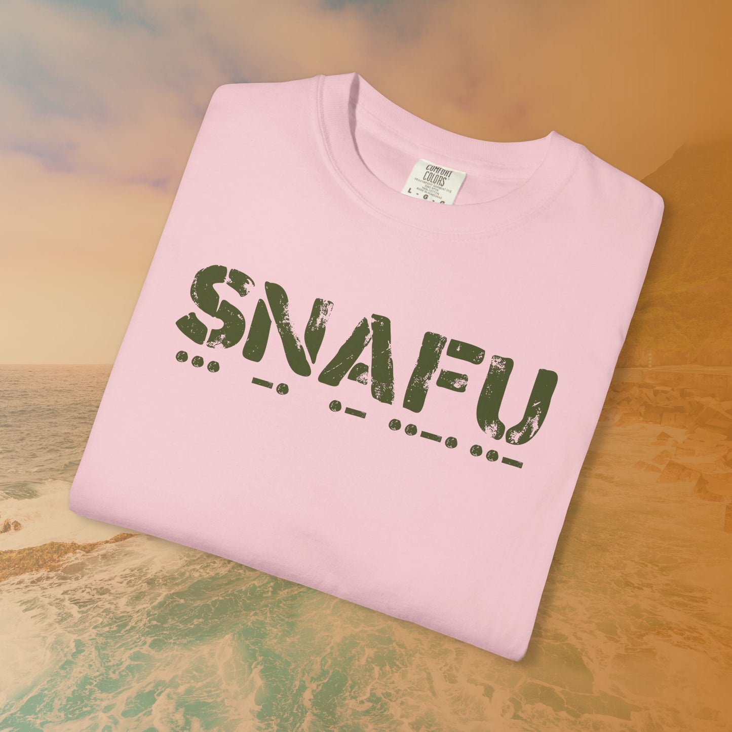 SNAFU Morse Code T-Shirt | Military Slang Communication Code Graphic Tee | Veteran Sarcasm Apparel
