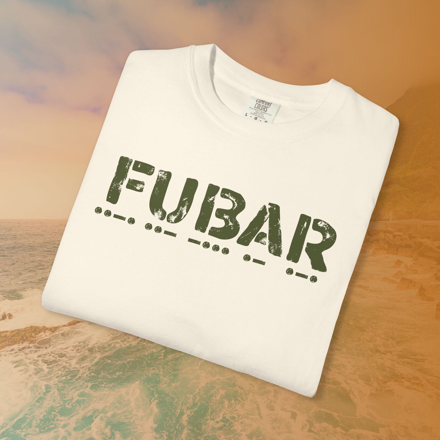 FUBAR Morse Code T-Shirt | Military Slang Communication Code Graphic Tee | Veteran Sarcasm Apparel