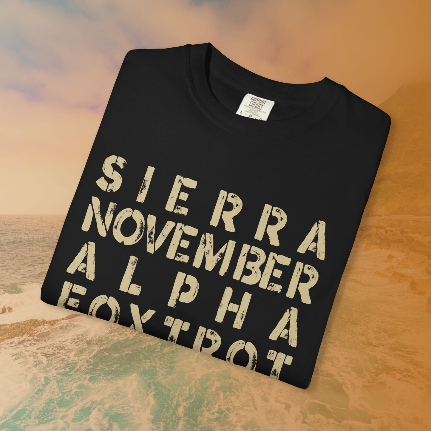 NATO Phonetic SNAFU Shirt | Funny Veteran Gift | Distressed Stencil Text