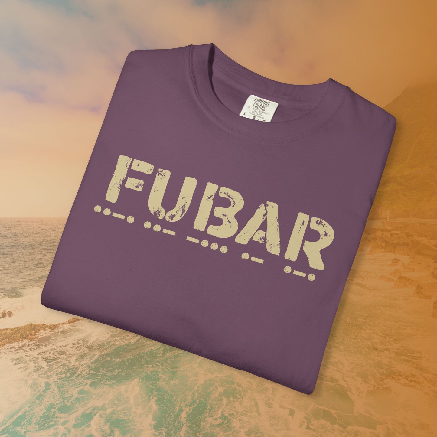 FUBAR Morse Code T-Shirt | Military Slang Communication Code Graphic Tee | Veteran Sarcasm Apparel