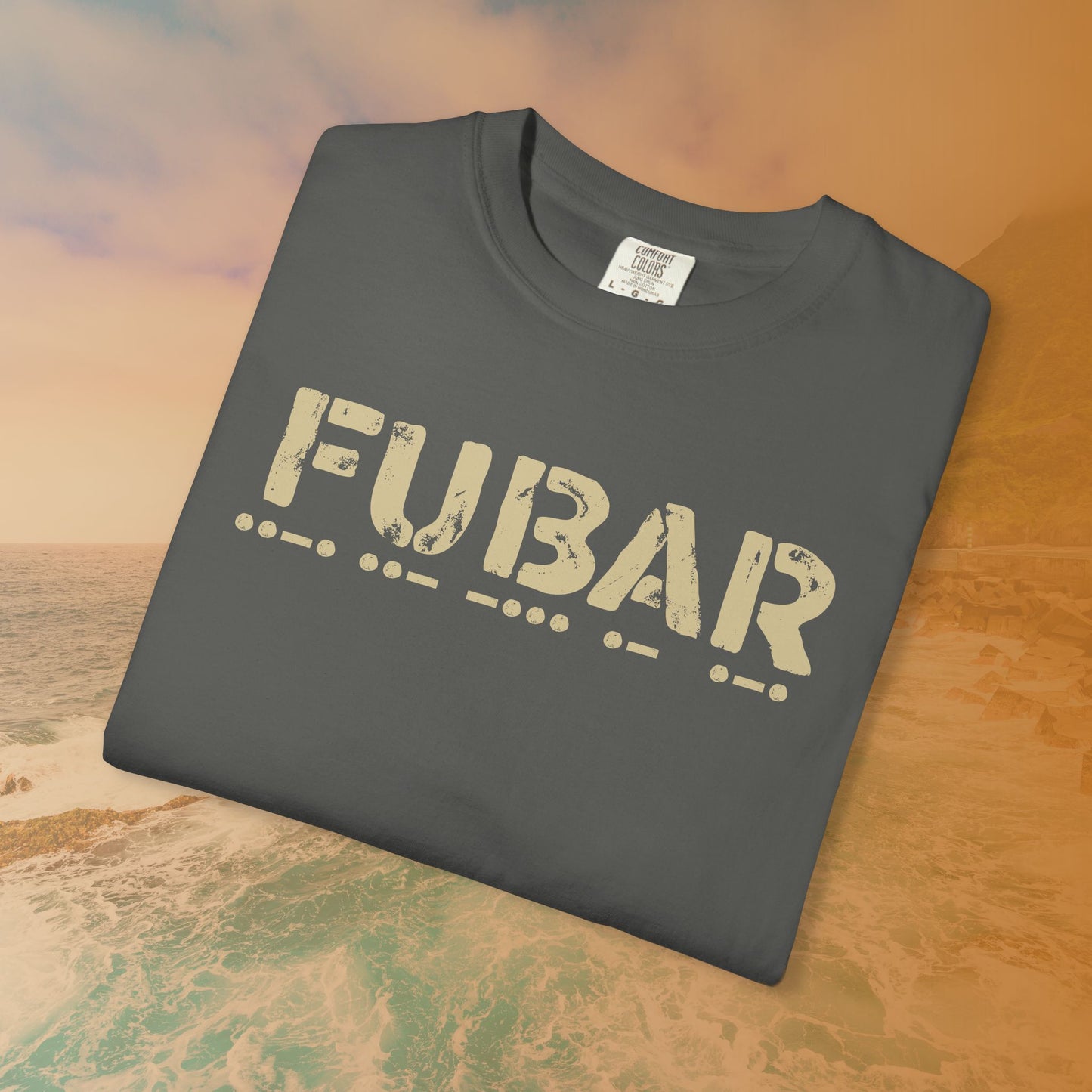 FUBAR Morse Code T-Shirt | Military Slang Communication Code Graphic Tee | Veteran Sarcasm Apparel