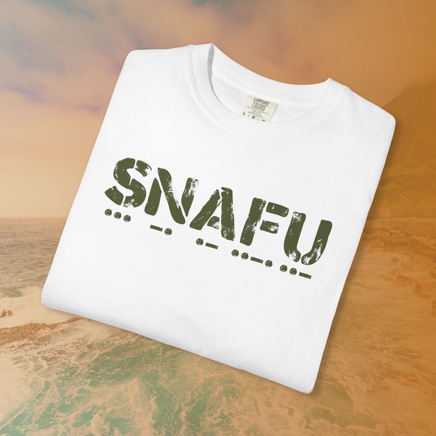 SNAFU Morse Code T-Shirt | Military Slang Communication Code Graphic Tee | Veteran Sarcasm Apparel