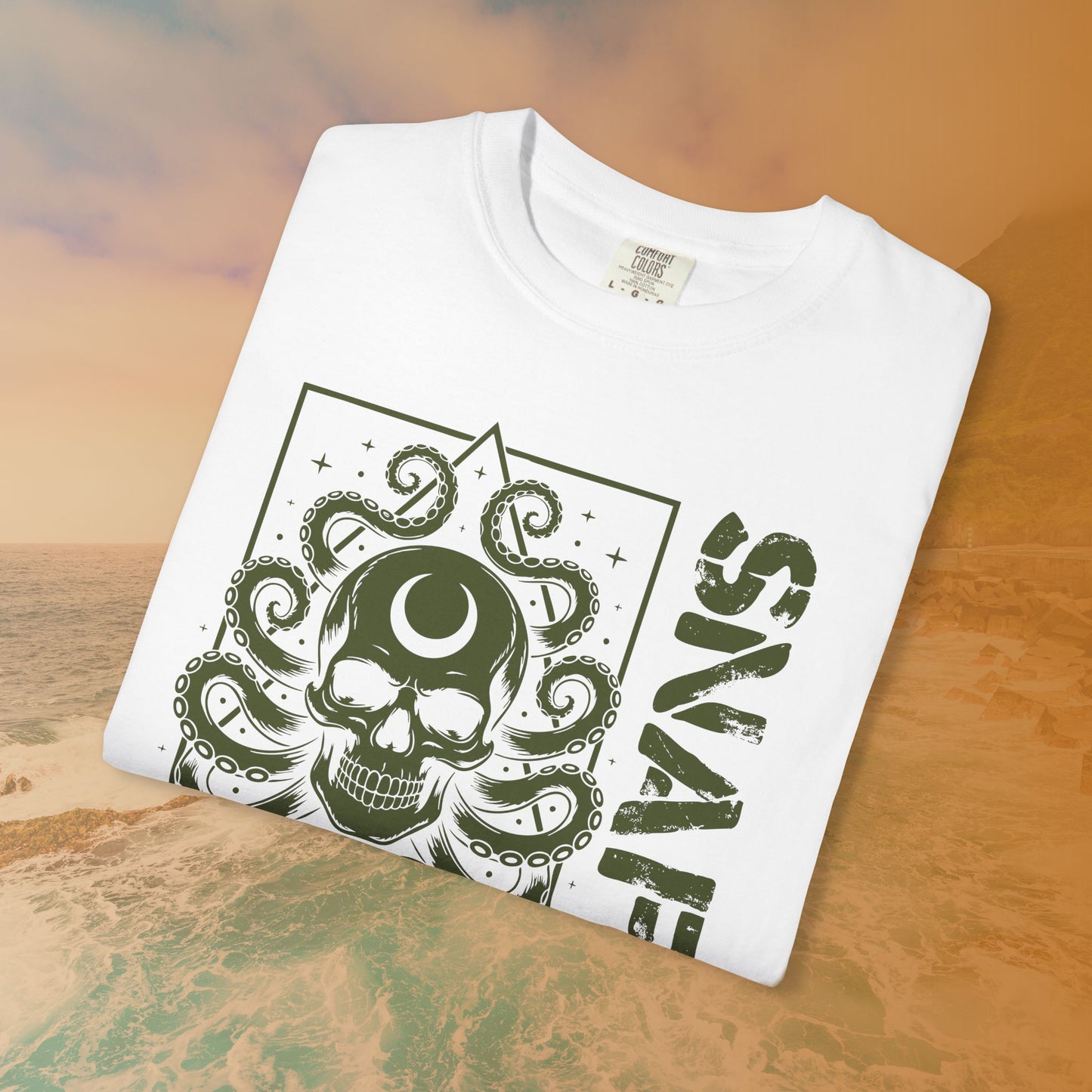 SNAFU Octopus Skull T-Shirt | Cosmic Horror Lovecraftian Grunge Graphic Tee | Military Slang Apparel