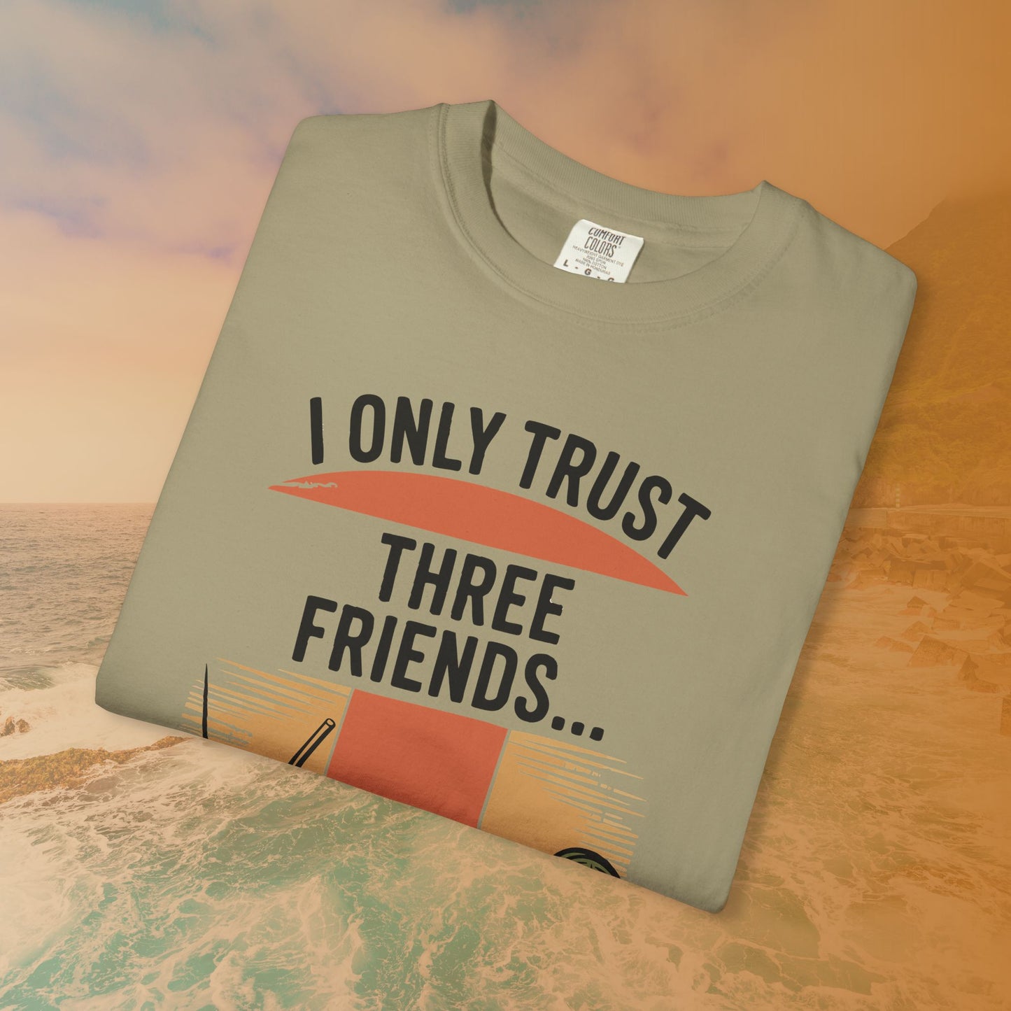I Only Trust Three Friends: Jack, Jim, Jose Funny Drinking T-Shirt | Retro Bar Humor Tee