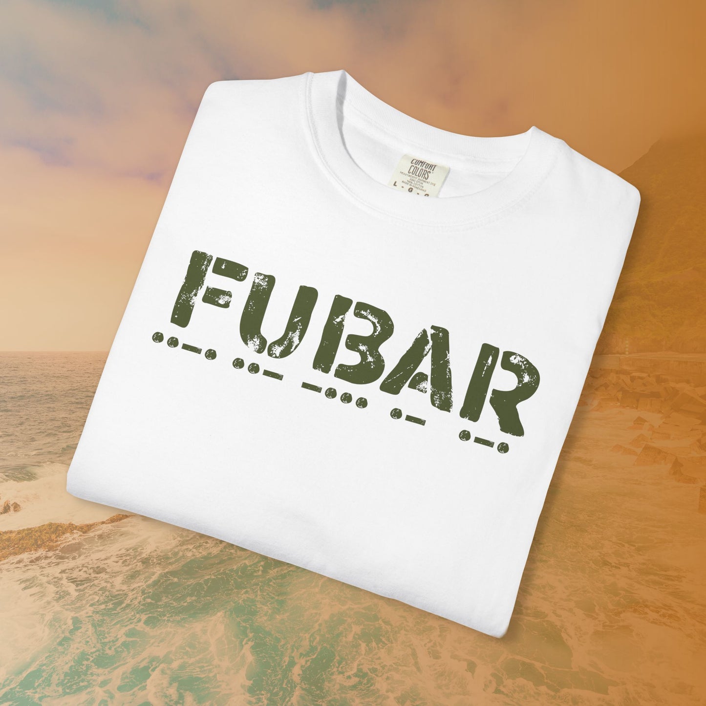 FUBAR Morse Code T-Shirt | Military Slang Communication Code Graphic Tee | Veteran Sarcasm Apparel