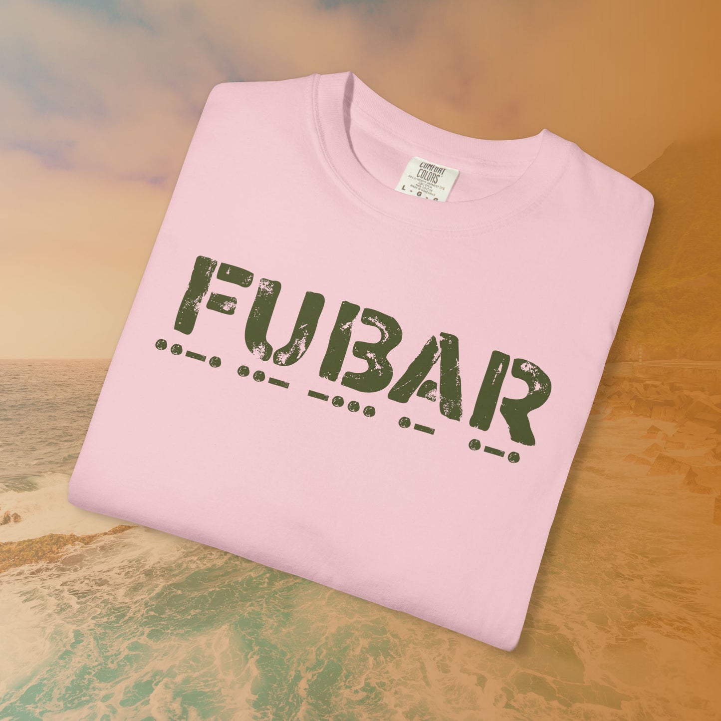 FUBAR Morse Code T-Shirt | Military Slang Communication Code Graphic Tee | Veteran Sarcasm Apparel
