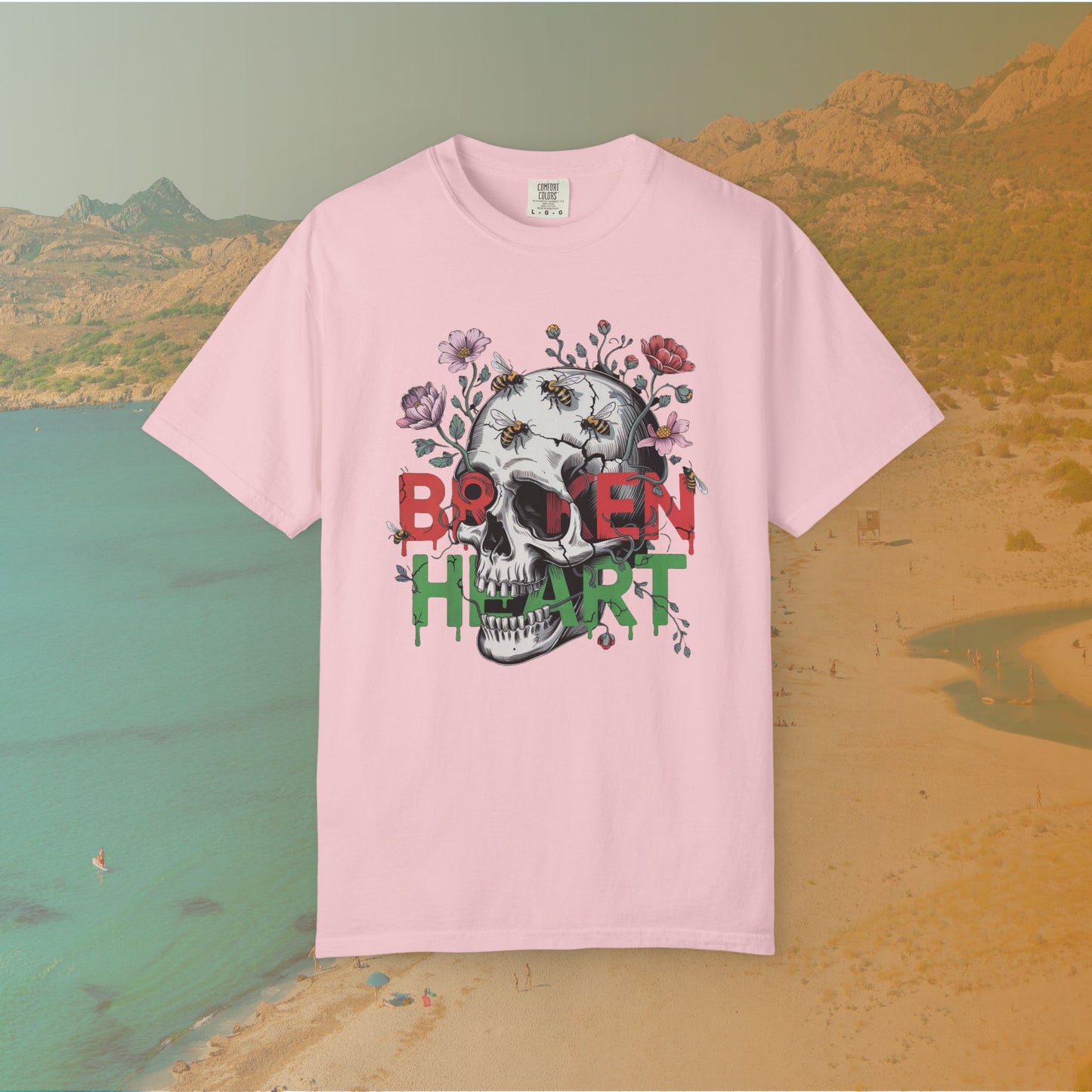 Broken Heart Skull T-Shirt | Dark Floral Goth Graphic Tee | Dark Cottagecore Aesthetic