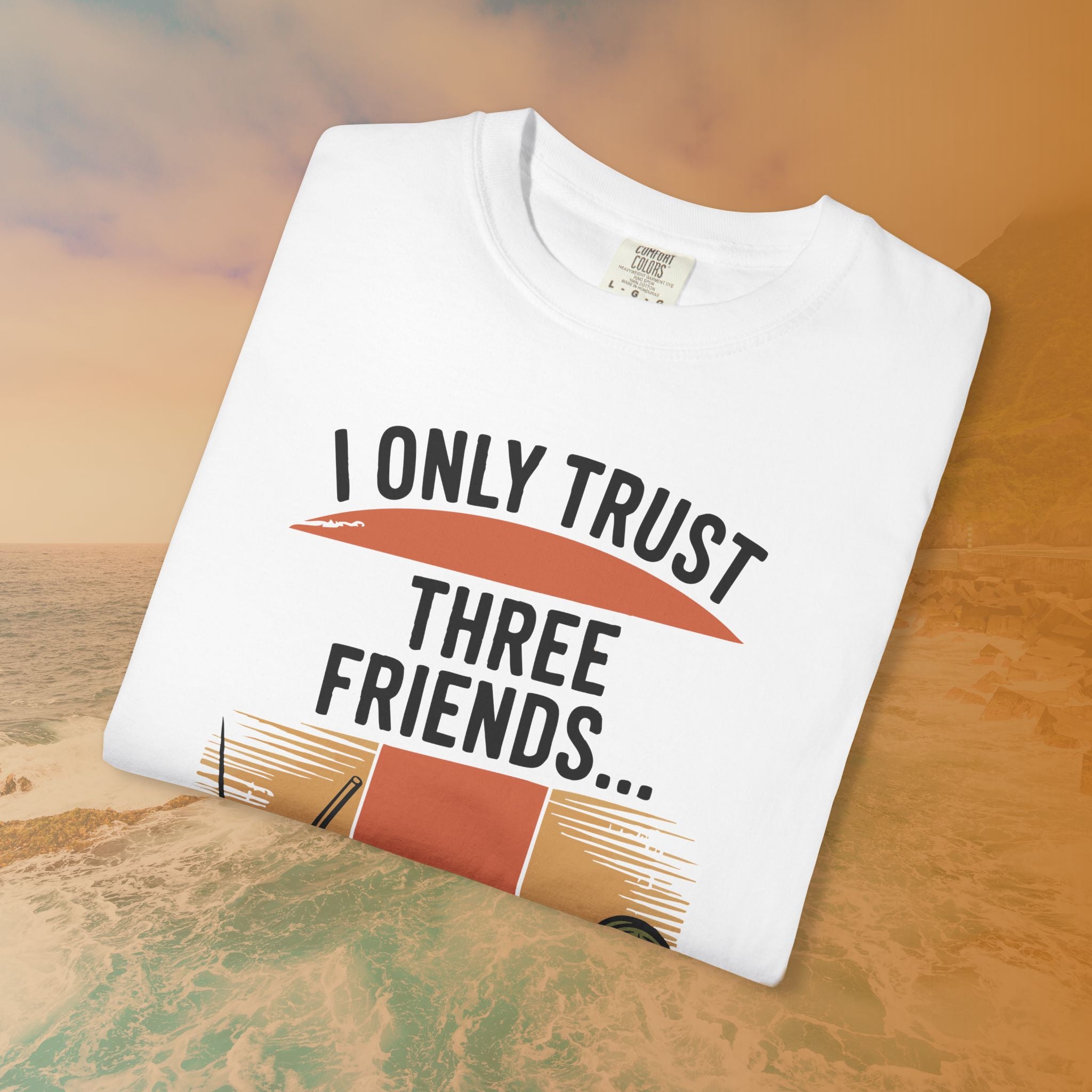 I Only Trust Three Friends: Jack, Jim, Jose Funny Drinking T-Shirt | Retro Bar Humor Tee