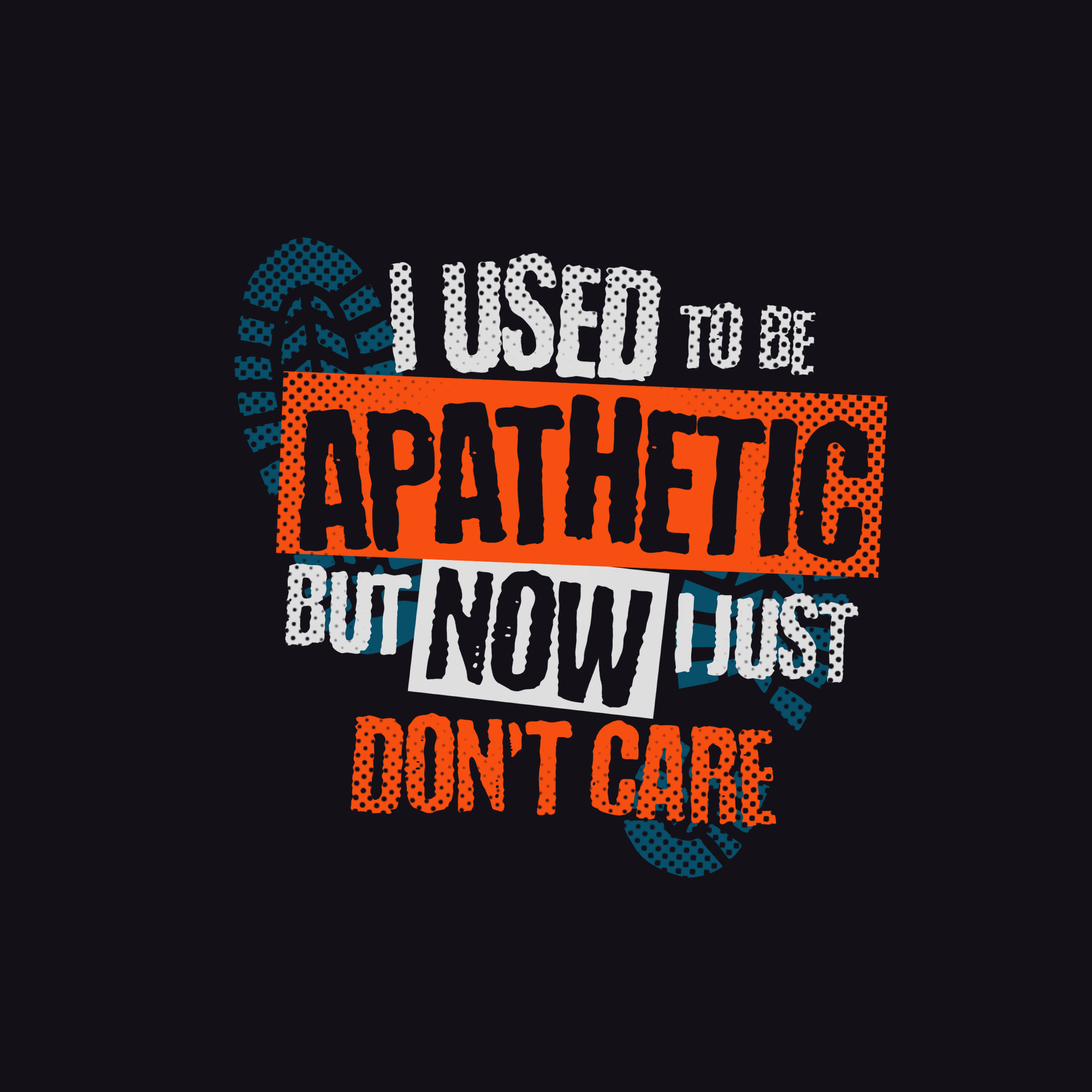 Text design with motivational quote on a black background