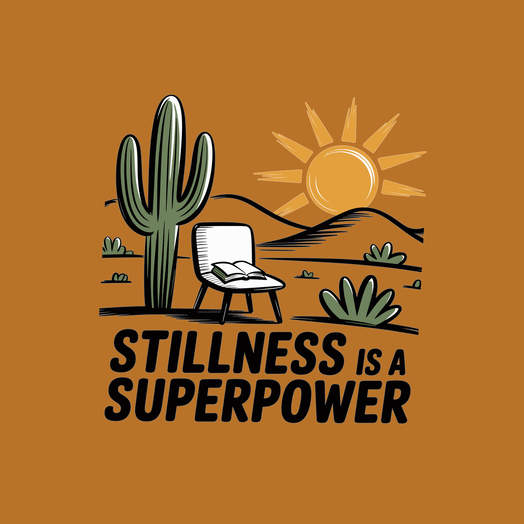 Mindful Cactus & Sun Scene T-Shirt