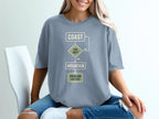 Gray t-shirt with a flowchart graphic: Coast, Too hot? Yes to Mountain, Problem Solved.
