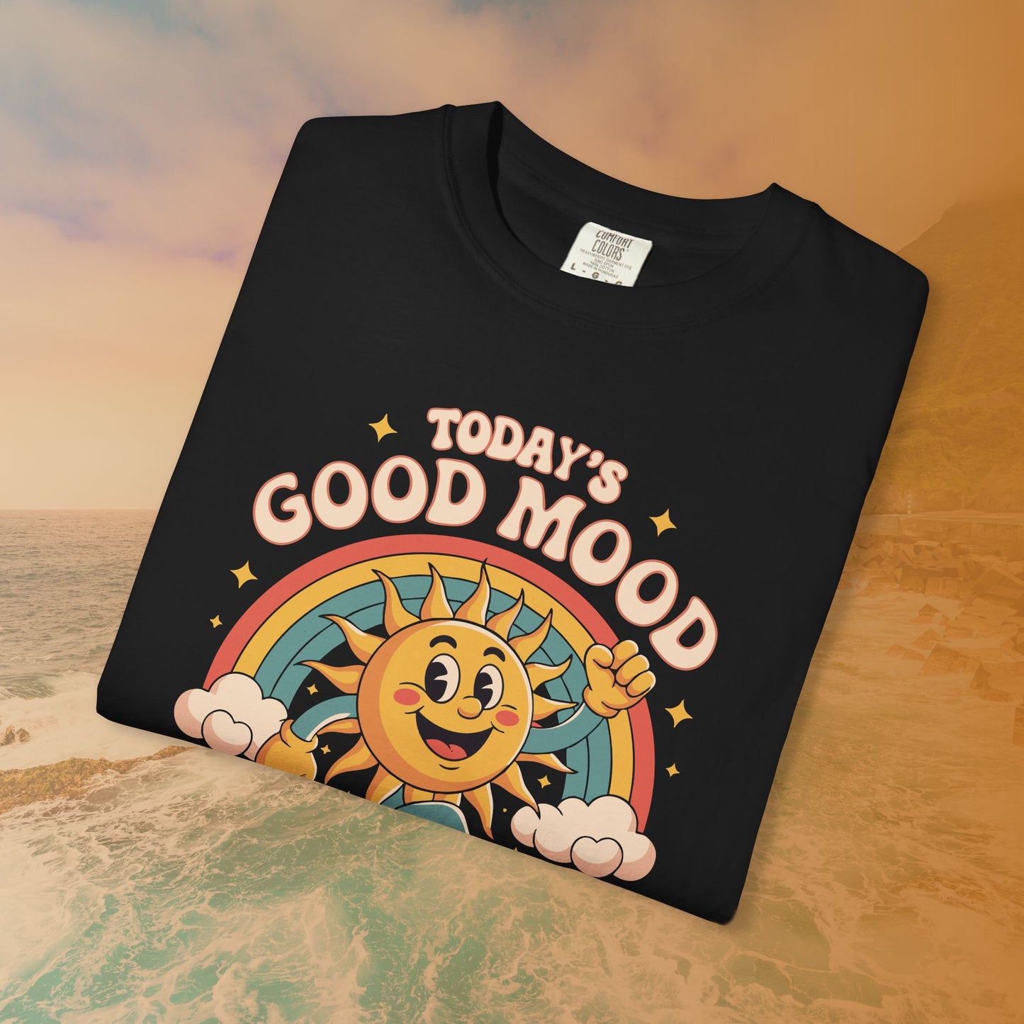 Today's Good Mood Sponsored by Dog Walks Groovy Retro T-Shirt | Dog Mom Dog Dad Gift Shirt