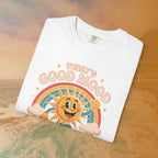 Today's Good Mood Sponsored by Dog Walks Groovy Retro T-Shirt | Dog Mom Dog Dad Gift Shirt