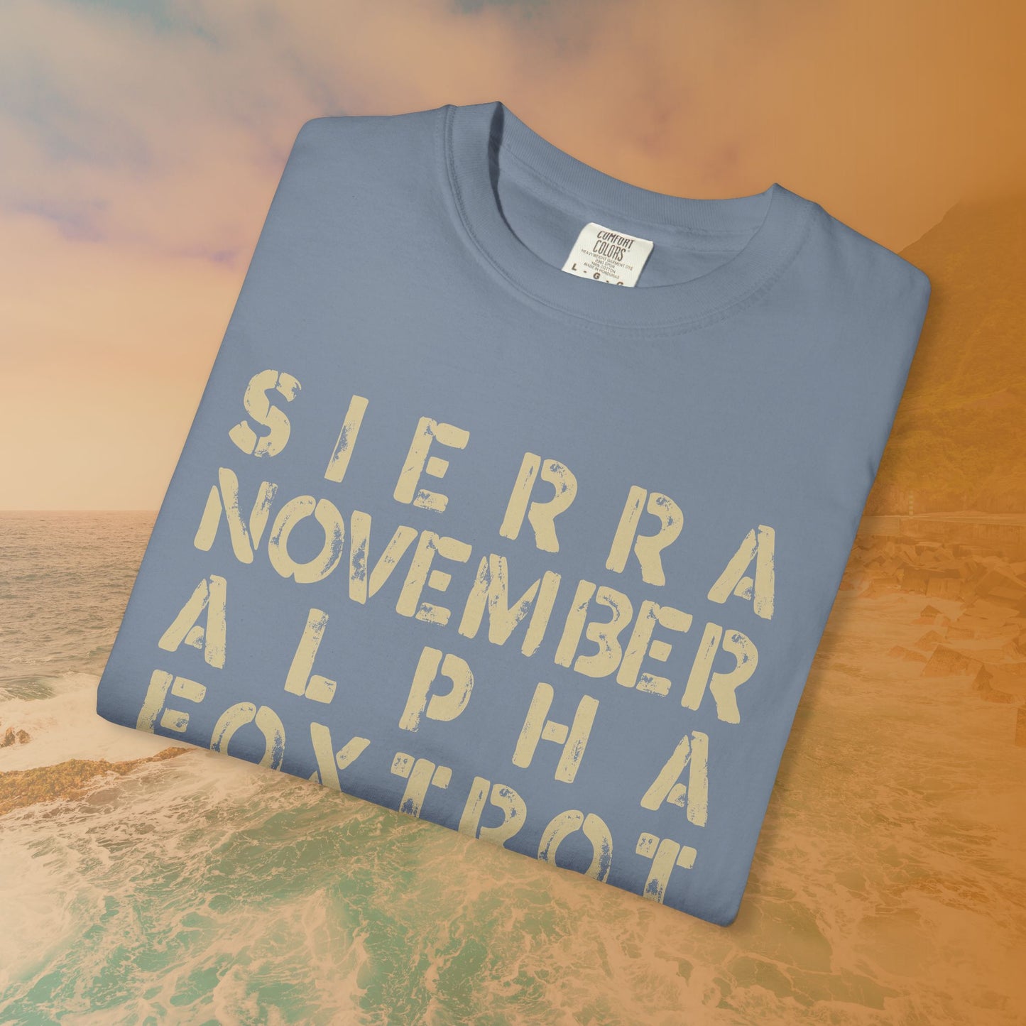 NATO Phonetic SNAFU Shirt | Funny Veteran Gift | Distressed Stencil Text