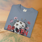 Broken Heart Skull Floral Goth T-Shirt