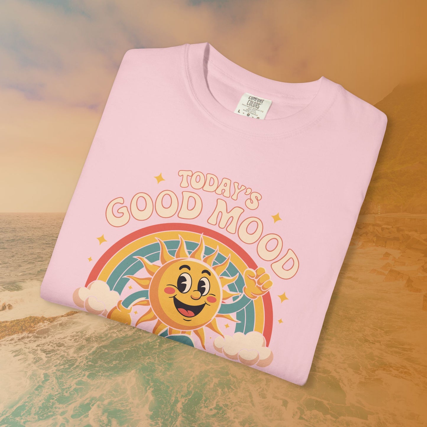 Today's Good Mood Sponsored by Dog Walks Groovy Retro T-Shirt | Dog Mom Dog Dad Gift Shirt